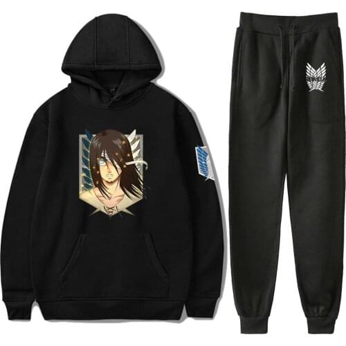 Attack On Titan Hoodies + jogger pants Sweatpants Fashion Two Piece Set Men/Womens Attack On Titan Hoody Harajuku Suit Tracksuit