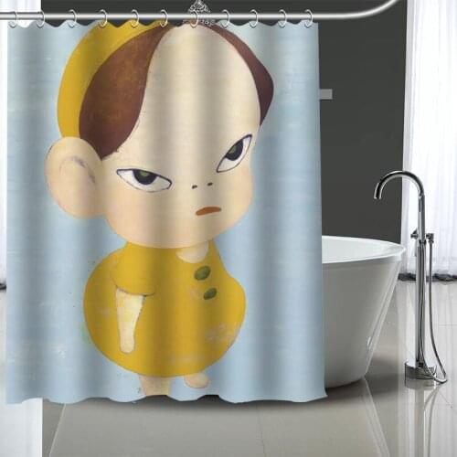 Custom Waterproof Shower Curtains Yoshitomo Nara Curtain Bathroom Waterproof Polyester Curtains For Bathroom With Hook