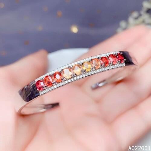 KJJEAXCMY fine jewelry natural colored sapphire 925 sterling silver new women hand bracelet wristband support test luxury