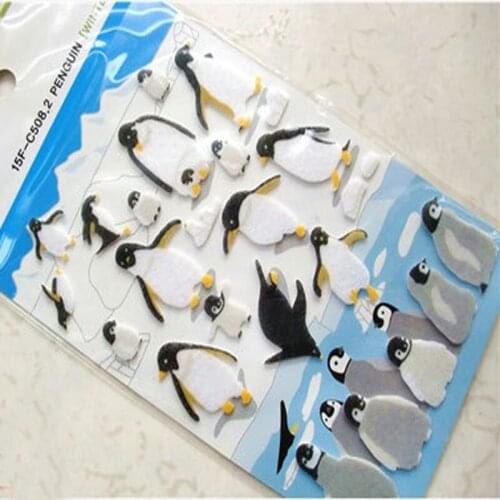 ZY DIY Adorable Cartoon Penguin Felt Sticker DIY Nonwoven Felt Fabric