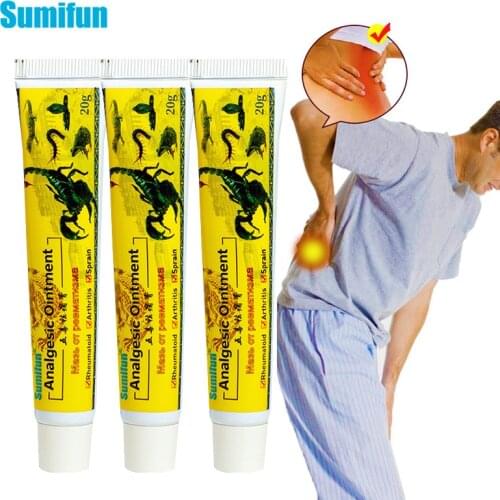 Sumifun 3pcs Back Knee Pain Cream Herbal Analgesic Ointment Neuralgia Acid Stasis Rheumatism Arthritis Joint Pain Ointment D3474