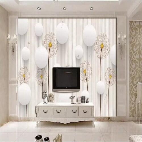 3d line circle dandelion TV background wall painting decorative painting