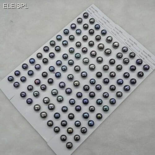 AAA lots 9.5-10mm nice black Freshwater pearl for earring ring pendants half hole