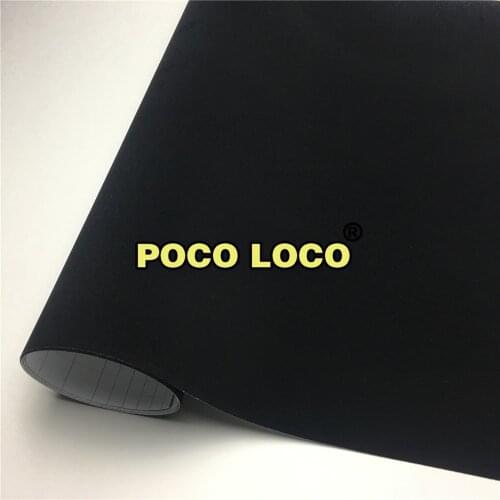 Velvet Black Suede Vinyl Wrap Sticker Decal Bubble Free Air Release Self Adhesive Car Furniture Decoration Film