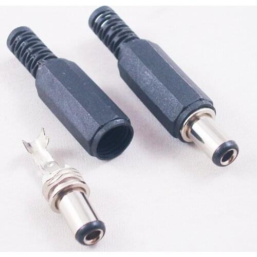 Free shipping 250 PCS 2.1 x 5.5 x 9mm short Connector Male DC Power Jack Plug