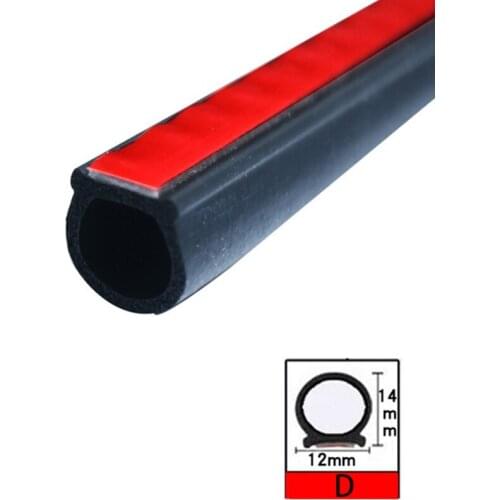 Big D Car Door Seal Strip Rubber Big D Type Waterproof Trim Sound Insulation Soundproof Strip Car Accessories 4 Sizes