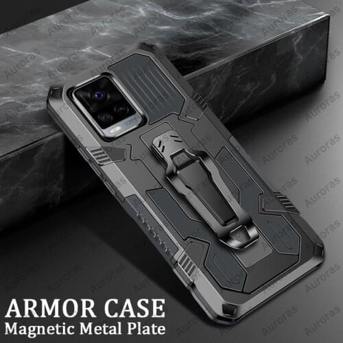 Auroras Cover For vivo V21 Shockproof Armor Case Magnetism Holder Back Clip Phone Case For vivo V21E Cover