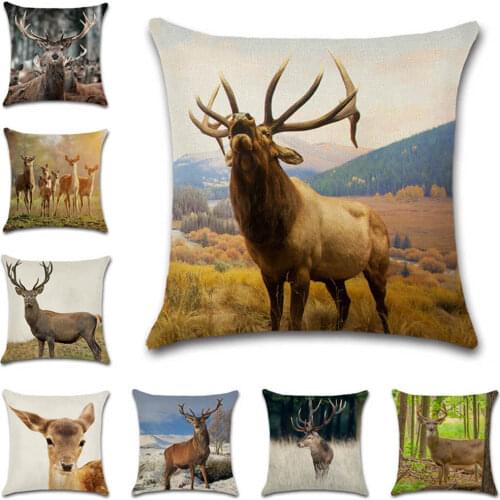 Animals elk Doe pattern Cushion Cover decorative for Home sofa chair car seat friend kids bedroom gift pillowcase