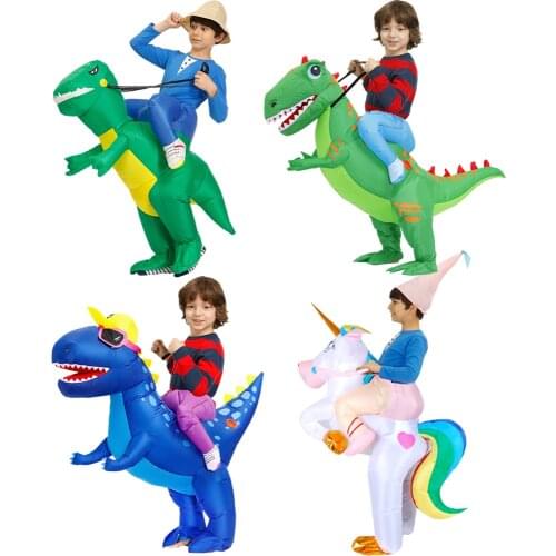 Kids Boy Halloween Party Cosplay Costumes Christmas Unicorn Dinosaur Inflatable Costume Baby Carnival Suit Purim Dino Dress