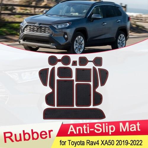 For Toyota RAV4 XA50 2019 2020 Rubber Anti-slip Mat Door Groove Cup pad phone Cushion Gate slot Coaster Car Accessories RAV 4