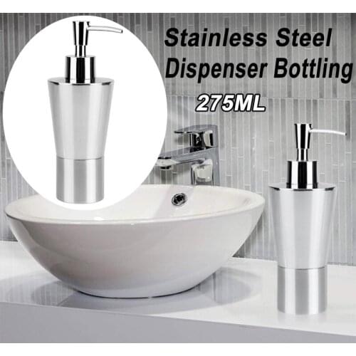 Stainless Steel Hand Soap Dispenser Shampoo Shower Gel Storage Pump Bottles Lotion Cream Container