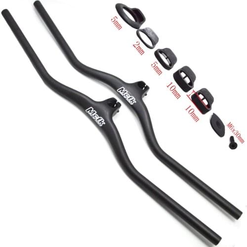 Full Carbon Fiber MTB Bicycle Handlebar Integrated Stem Flat Bar Bicycle Parts 3K Carbon Fiber Handlebar 700 to 820mm Matte