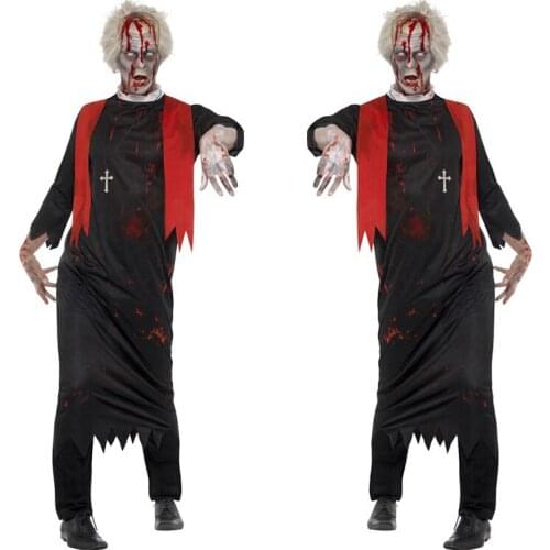 Halloween Bloody Zombie Virgin Mary Father Jesus Godfather The preacher Party adult Costume