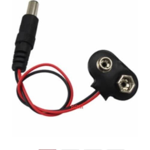 5PCS Experimental 9V Battery Snap Power Cable to DC 9V Clip Male Line Battery Adapter For Arduino Uno R3 DIY Jack Connector