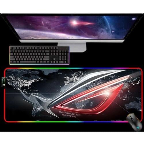 RGB City ASUS Rog Mouse Pad Large Mousepad Alfombrilla Gaming XL Mause Pad Rubber No-slip with Backlit Tapis De Souris Mouse Mat