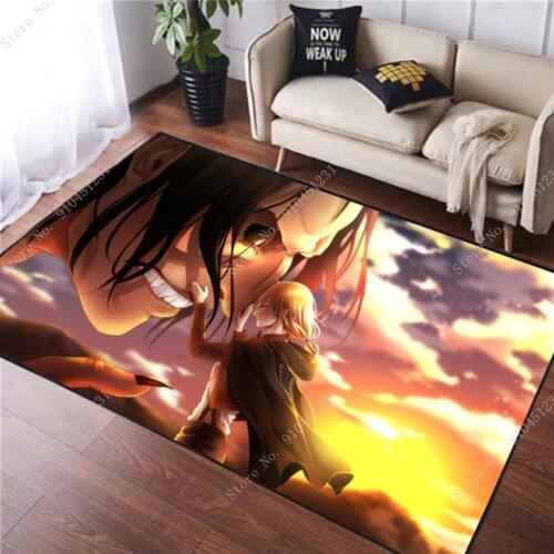 Handsome Anime Characters Attacking Giant Floor Mat Door Mat Small Rug Anti-slip Sheet Living Room Home Decoration