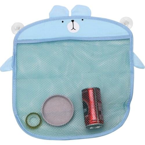 Kitchen Bathroom Storage Bags Cartoon Net Mesh Bag Shampoo Organizer Wall Sucker Hanging Baby Bath Toys