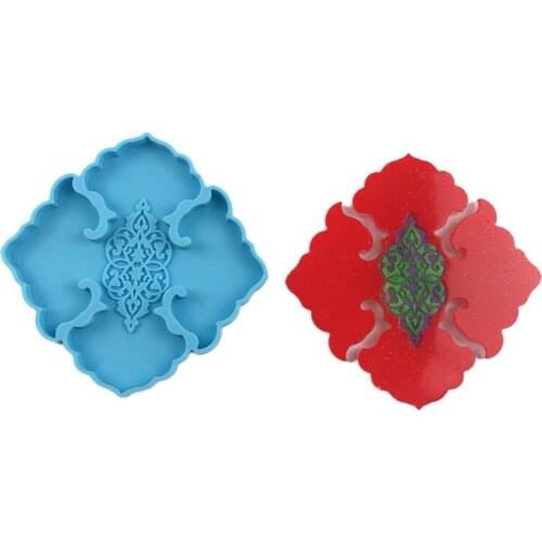Square Hollow Coaster Epoxy Resin Mold Cup Mat Silicone Mould DIY Crafts Home Decorations Casting Tools