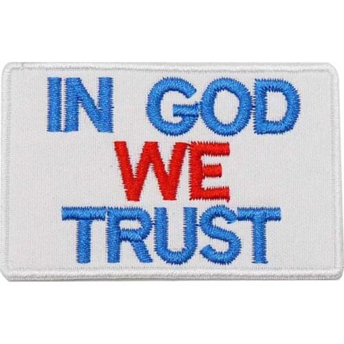In God We Trust Patch Embroidered Applique Sewing Label punk biker Patches Clothes Stickers Apparel Accessories Badge