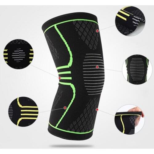 1PC Sports Kneepad Men Pressurized Elastic Knee Pads Support Fitness Gear Basketball Volleyball Brace Protector