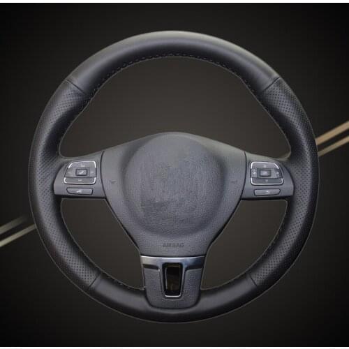 Car Braid On The Steering Wheel Cover for Volkswagen VW Gol Tiguan Passat B7 Passat CC Touran Jetta Mk6 DIY Auto Braiding Covers