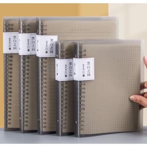 58 Sheets Of Black And White Pp Removable A5 B5 Horizontal Blank Loose-Leaf Notepad Notebook 2021 School Stationery