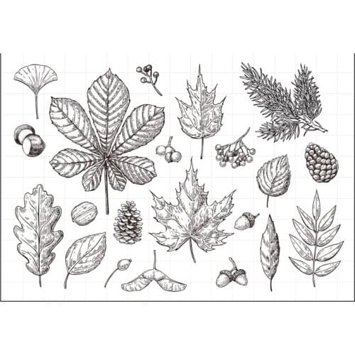 Leaf Clear Stamp for Scrapbooking Transparent Silicone Rubber DIY Photo Album Decor F153