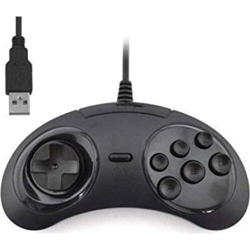 Ruitroliker 10pcs 6 Button Wired USB Controller Gamepad for Genesis Style PC MAC