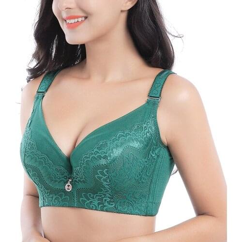 Sexy Lace Women Bra Push Up Removable Pads Bras Underwire Brassiere Lingerie Plus Size E Cup 52