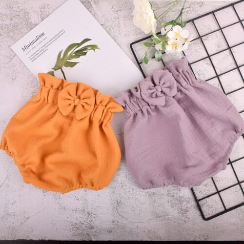 Baby Girls Double Gauze Shorts Baby Cotton Bloomer Newborn Szorty Toddler Summer Soft Muslin Bloomers 0-4 Years