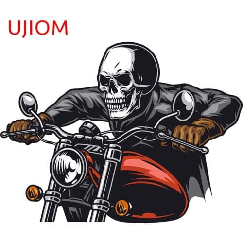 UJIOM Skull and Motorcycle Home Decoration Living Room Decor Waterproof Wall Stickers Bedroom Accessories Wallpaper