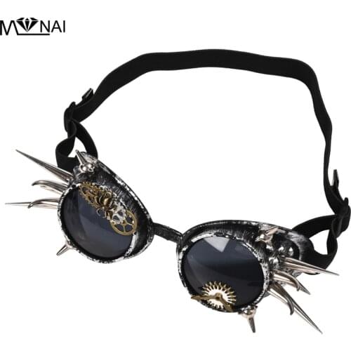 Vintage Victorian Steampunk Gear Pattern Goggle Party Punk Rivets Cosplay Goggles Halloween Gears Glasses Retro