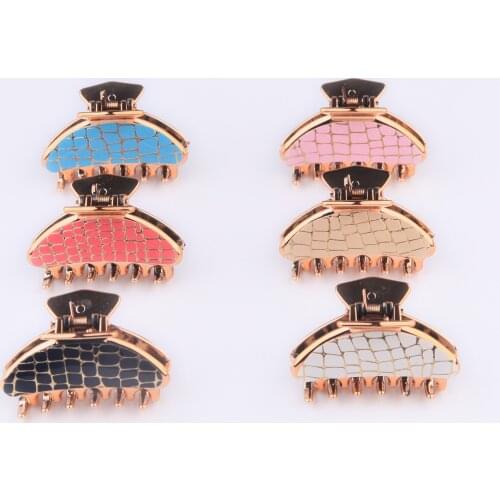 New 6.3cm Hair claws Hairpins Trendy Hair Clip faux leather Crab Hair Claws Clip For Women Girl Accessories Hair ACC24