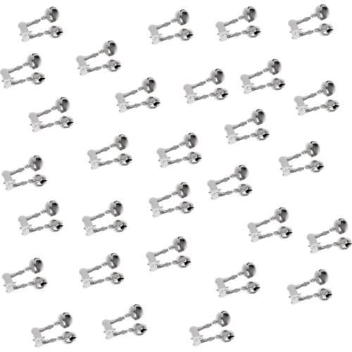30Pcs Twin 2 Bells Ring Fishing Rod Clamp Bite Lure Alarms Fish Bite Ring Tackle