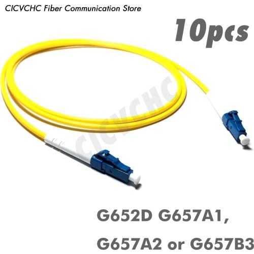 10pcs LC/UPC-LC/UPC Fiber Patchcord-Single Mode-G657B3, G657A2, G657A1 or G652D-3.0mm Cable Jumper