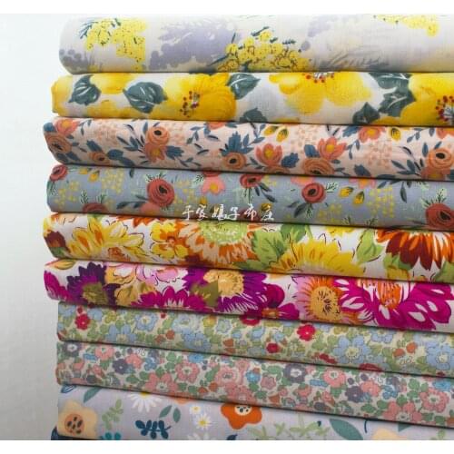 140x50cm 40s Floral Cotton Poplin Printed Sewing Fabric Spring and Summer Girls Dress Garment Material