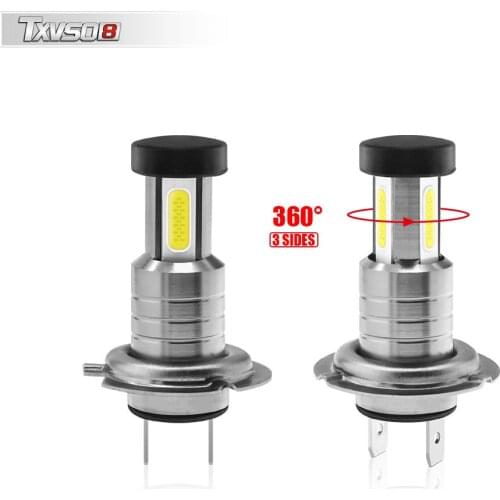 2pcs H7 led bulb 55W led car light 20000LM High-brightness three-sided LED chip 360 degree illumination, no dead ends. 12V 24V