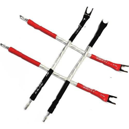 4Pcs Hi-end ODIN interconnect audio jumper cable Silver Plated banana plug spade Connector Bridge Wire