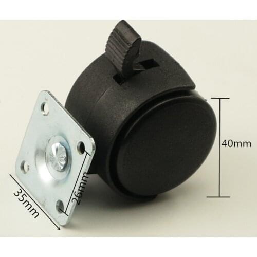 4PCS Black 40mm Heavy Duty Office Chair Sofa Swivel Caster Trolley Universal Brake Wheels