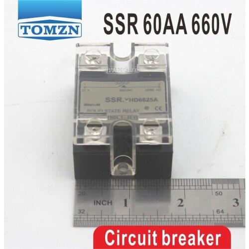 60AA SSR input 90-250V AC load 48-660V AC High voltage single phase AC solid state relay