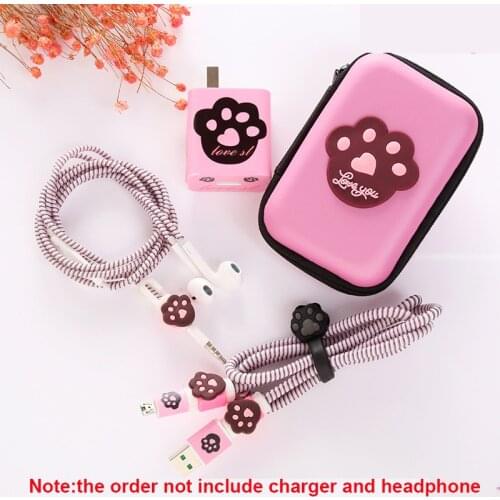 Earphone Bag Cases Cable Protector USB Charger Sticker Spiral Cable Protection for Huawei Nova 4/3/3i/3e/P9/Mate 8/Glory V8/V9