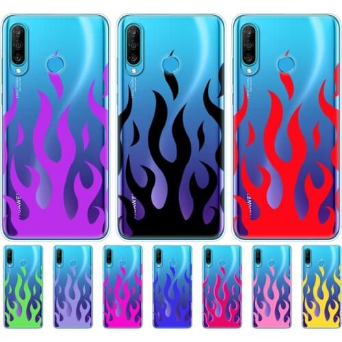 Case for HONOR 30 30i 30S 20 lite view 30 pro plus cover for honor 20S 20E V20 9A 9C 9S 7s fashion fire flame