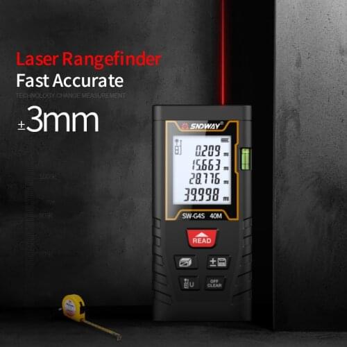 SNDWAY Digital Meter Laser Rangefinder Range Finder Measuring Building Tools 40 60 100m Laser Distance Measure Internal Bubble