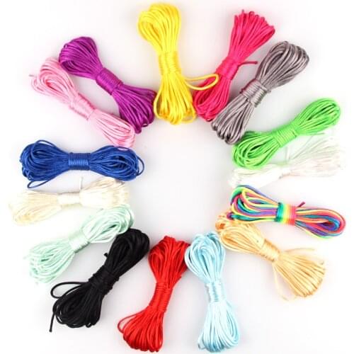 TYRY.HU Baby Teether Accessories 10m Satin Silk Rope 2mm Nylon Cord for Baby Mom Jewelry Making Teething Necklace Rattail Cord