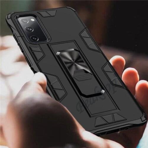 For Samsung Galaxy S20 FE 5G Case Magnetic Metal Ring Holder Stand Phone Back Cover For Samsung Note 20 Ultra S20 Plus Hard Case