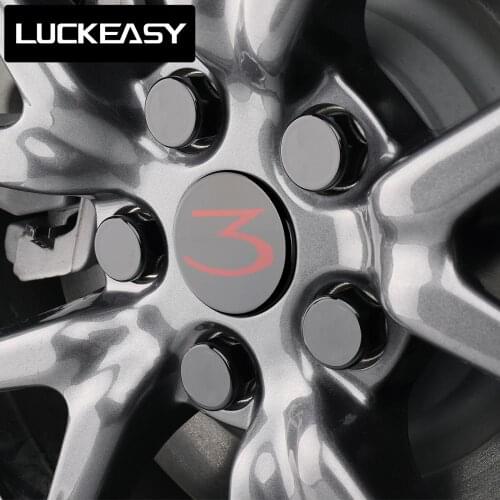 LUCKEASY for Tesla Model 3 2017-2019 Aero Wheel center logo decorative cover 4Pcs/set