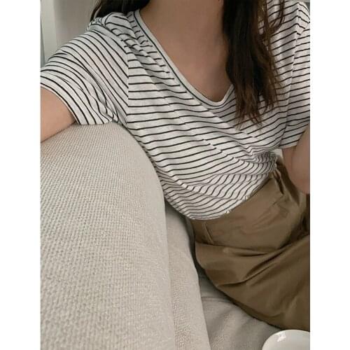 Embellike Womens Striped T-shirts