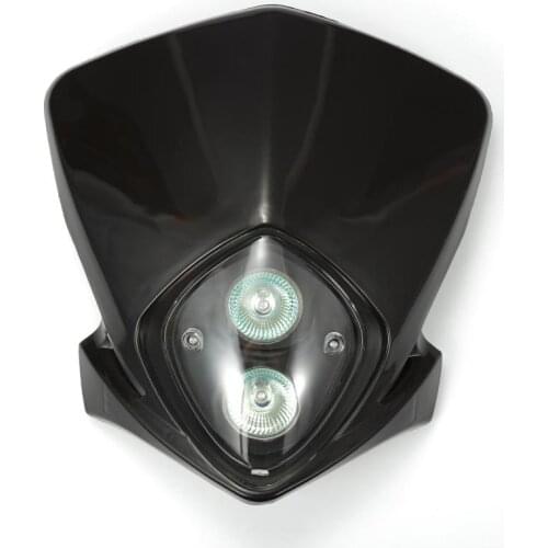 Motocross Bike Modified Ghost Face Under Eye Headlight Hood Black Top Street Fighter STREET Motorcycle Headlight Head Lamp Demon