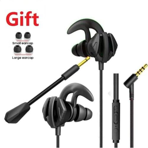 Gaming Headset Gamer Earphone Portable Dynamic Noise Canceling In-Ear Wired Call Earphones Computer Earphone With Dual Mic