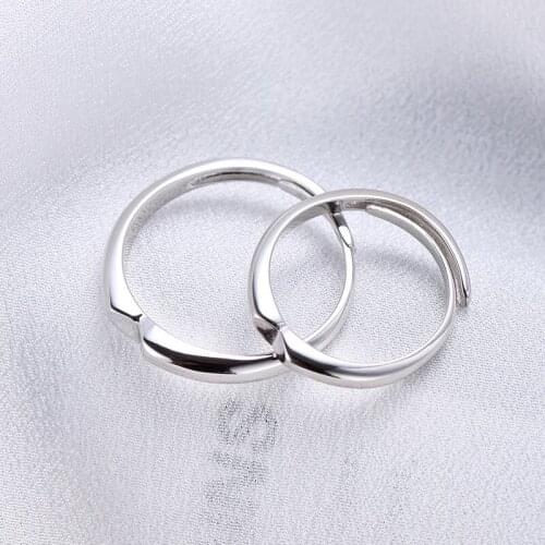 925 Sterling Silver Heart Love Ring Resizable Lovers' Ring Couple Ring Boyfrid Girlfriend Gift
